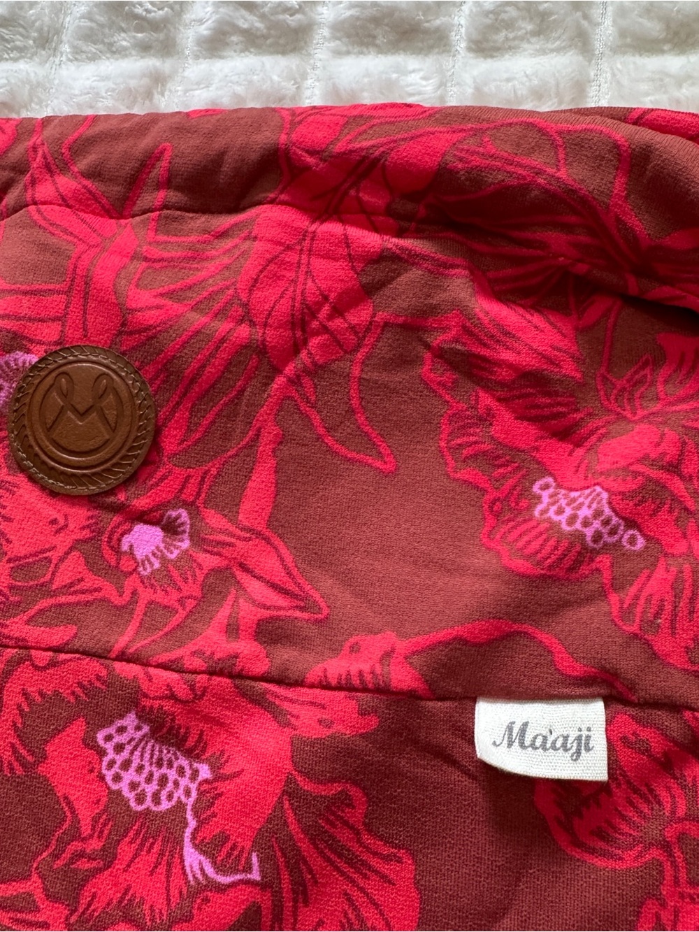Maaji Red Floral Drawstring Backpack Sling Bag ~ Beach Tropical Swim - Picture 2 of 6